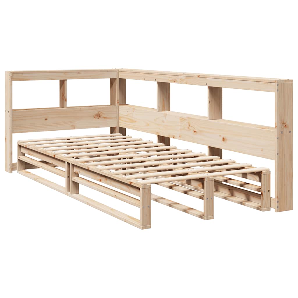Bookcase Bed without Mattress 90x190cm Solid Wood Pine