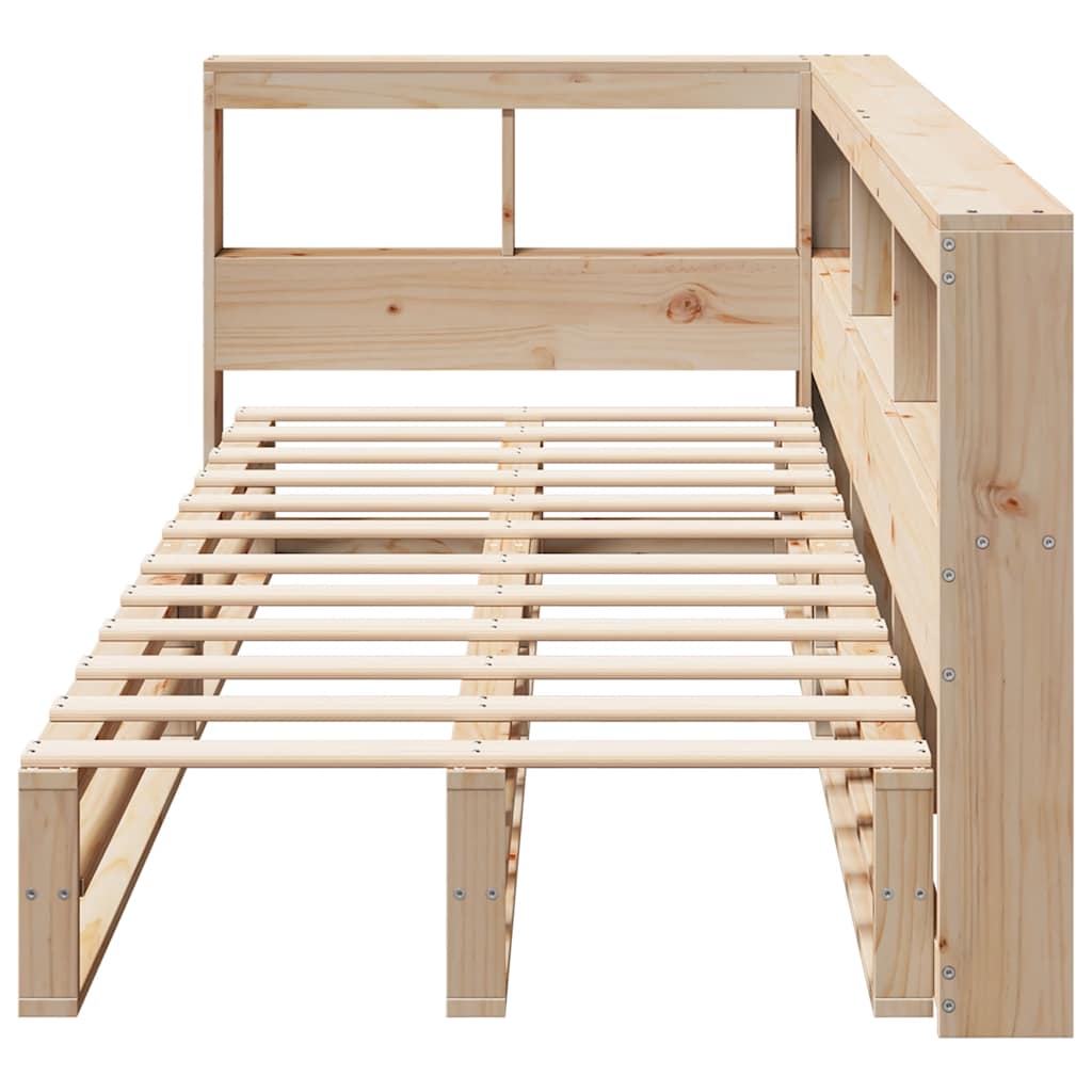 Bookcase Bed without Mattress 90x190cm Solid Wood Pine