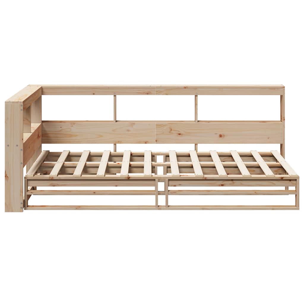 Bookcase Bed without Mattress 90x190cm Solid Wood Pine
