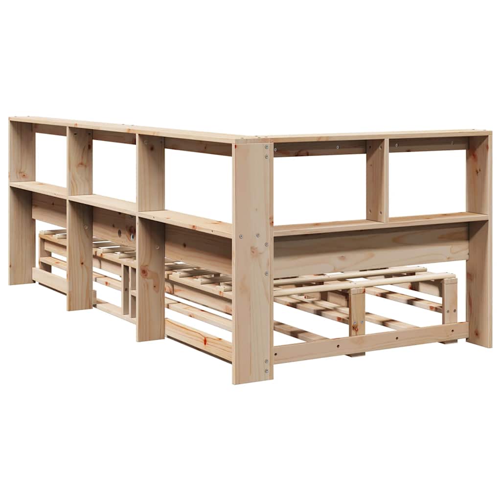 Bookcase Bed without Mattress 90x190cm Solid Wood Pine