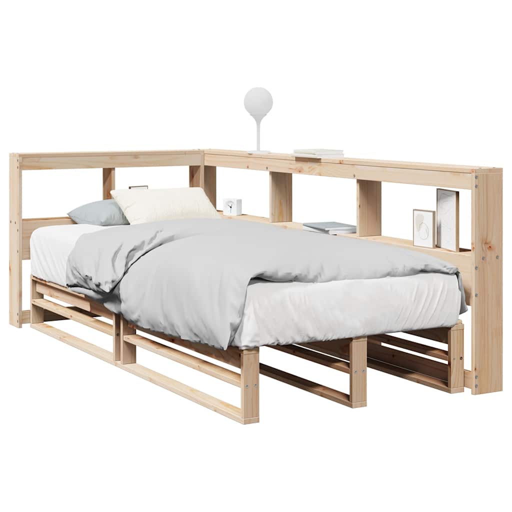 Bookcase Bed without Mattress 90x190cm Solid Wood Pine