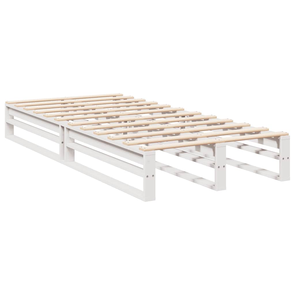Bookcase Bed without Mattress White 90x190cm Solid Wood Pine