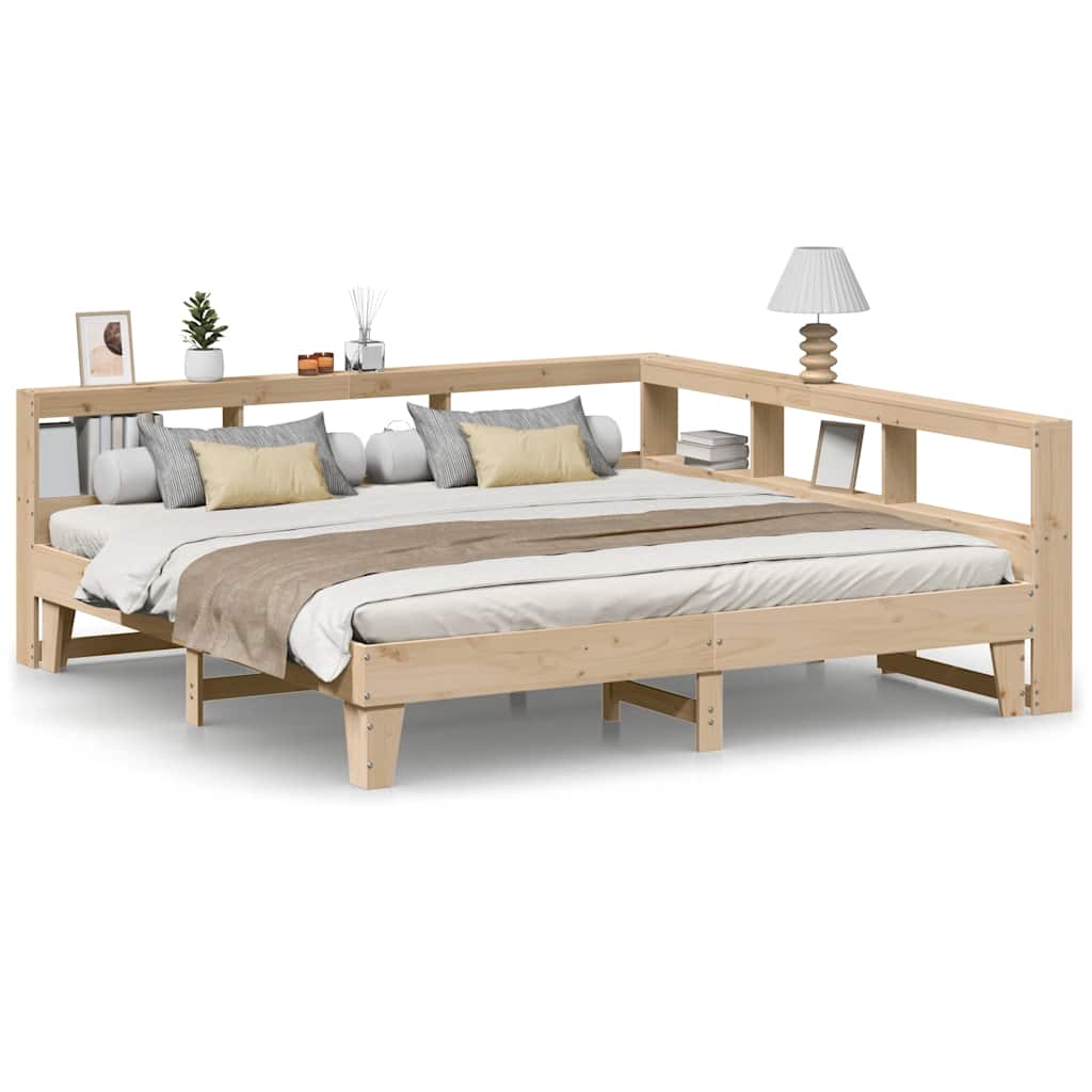 Bookcase Bed without Mattress 200x200cm Solid Wood Pine