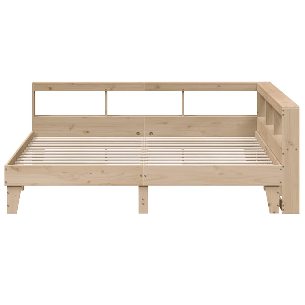 Bookcase Bed without Mattress 200x200cm Solid Wood Pine