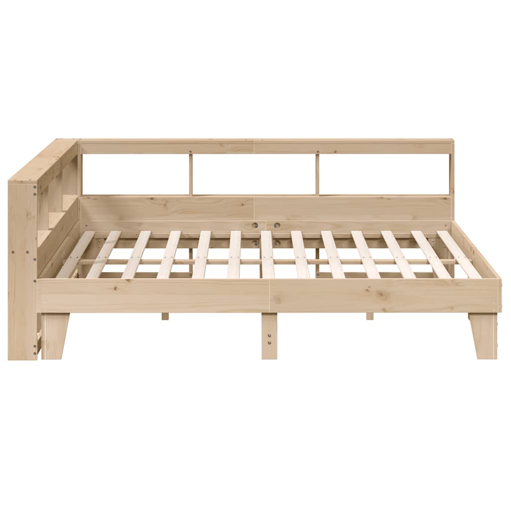Bookcase Bed without Mattress 200x200cm Solid Wood Pine