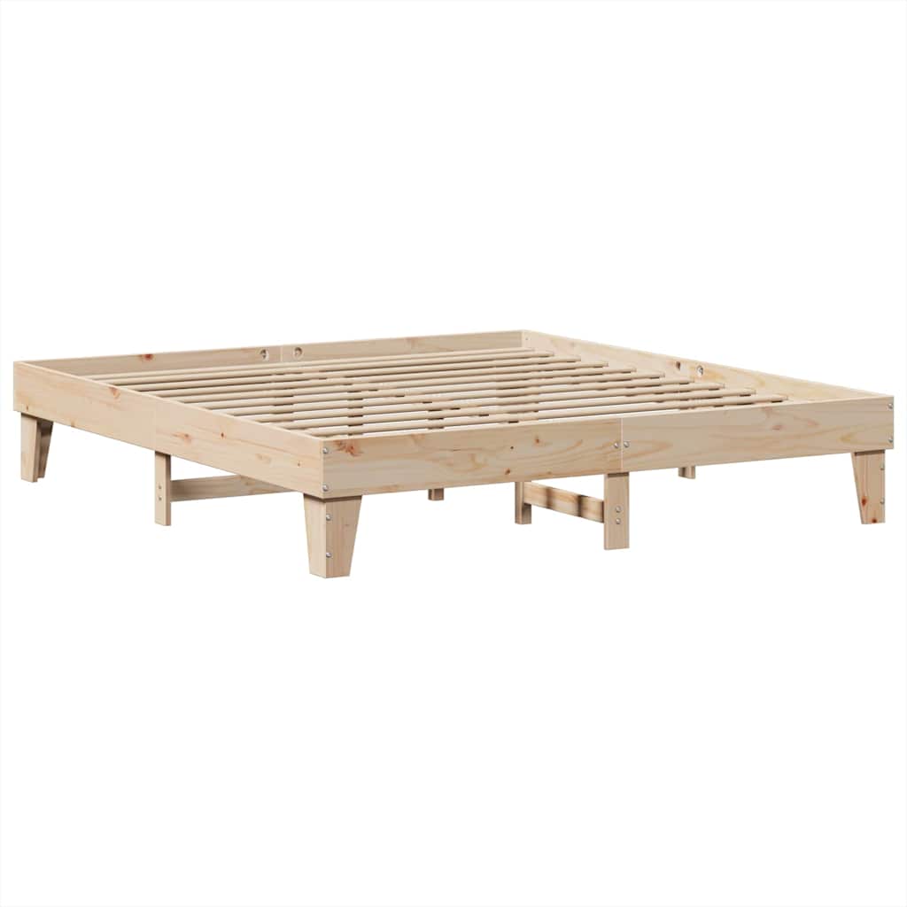 Bookcase Bed without Mattress 200x200cm Solid Wood Pine