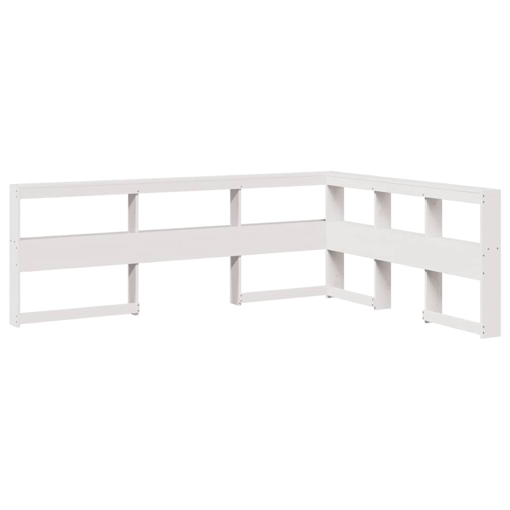 Bookcase Bed without Mattress White 160x200cm Solid Wood Pine