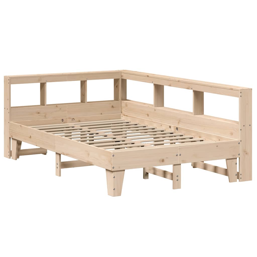 Bookcase Bed without Mattress 120x200cm Solid Wood Pine