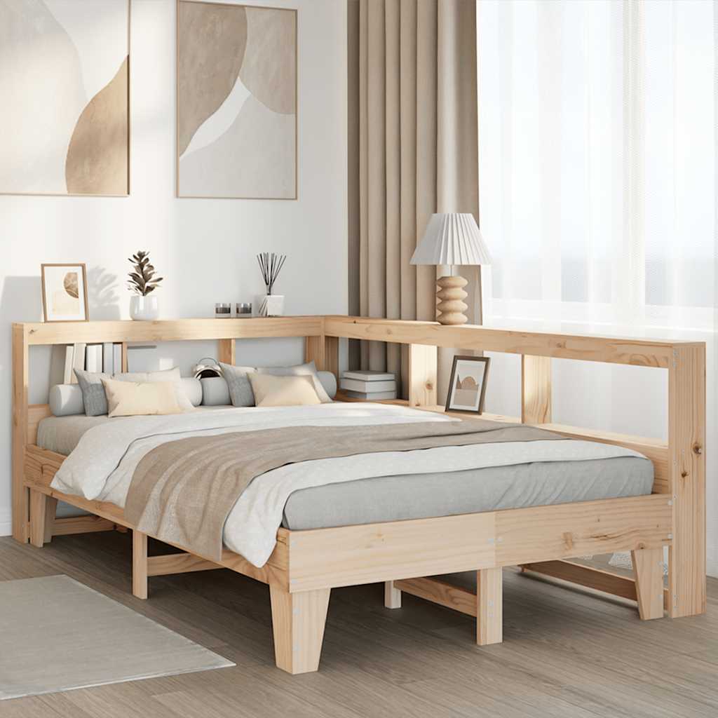 Bookcase Bed without Mattress 120x200cm Solid Wood Pine
