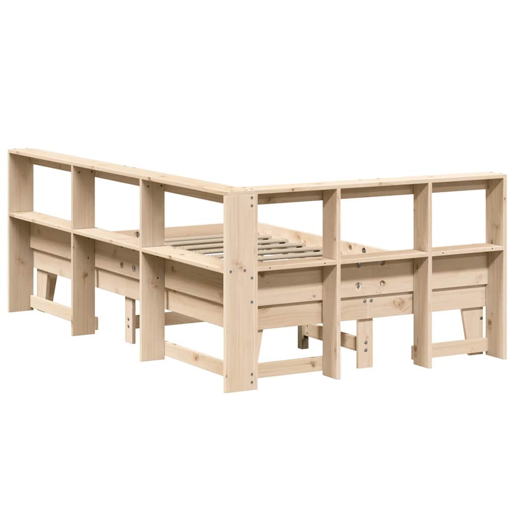 Bookcase Bed without Mattress 120x200cm Solid Wood Pine