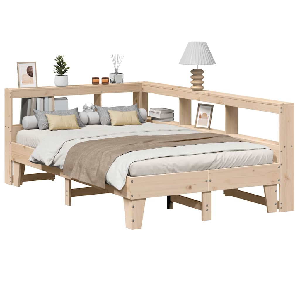 Bookcase Bed without Mattress 120x200cm Solid Wood Pine