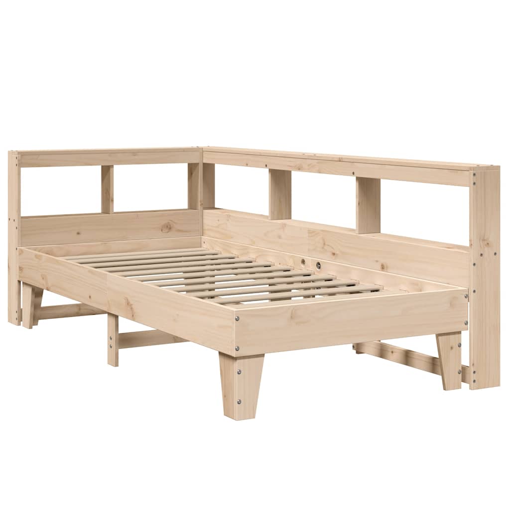 Bookcase Bed without Mattress 100x200cm Solid Wood Pine
