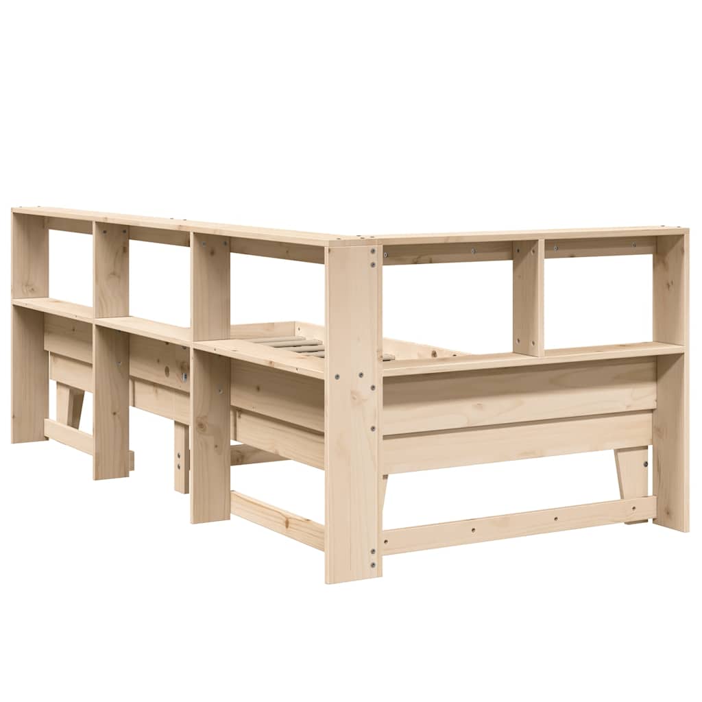 Bookcase Bed without Mattress 100x200cm Solid Wood Pine