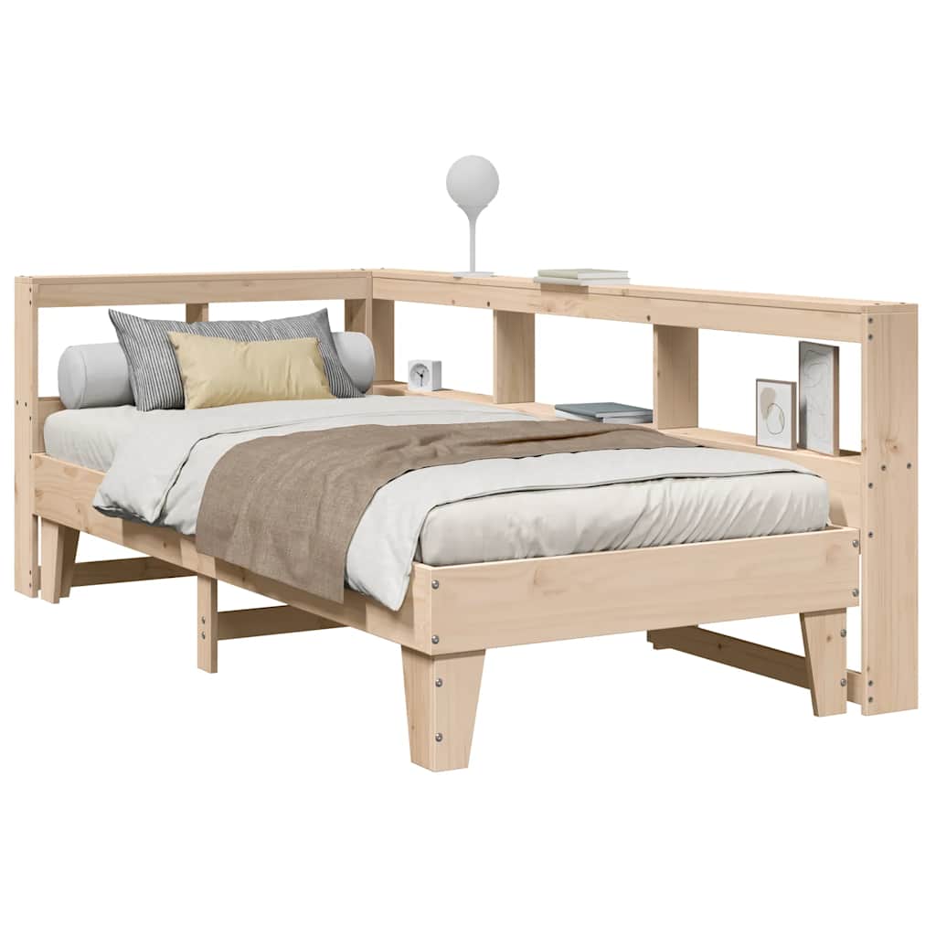 Bookcase Bed without Mattress 100x200cm Solid Wood Pine