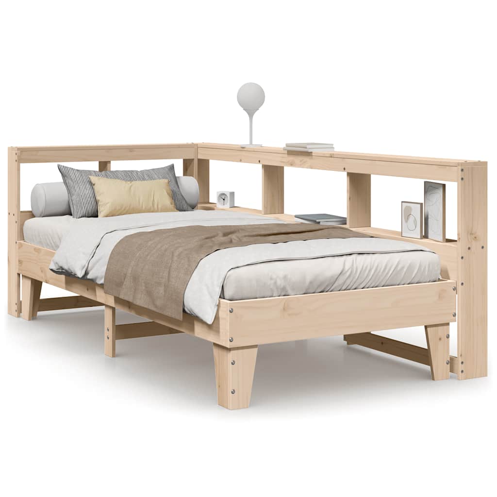 Bookcase Bed without Mattress 90x200cm Solid Wood Pine