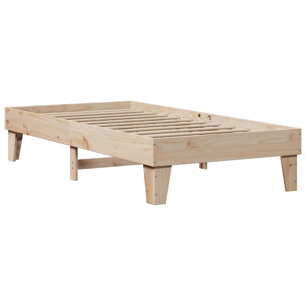 Bookcase Bed without Mattress 90x200cm Solid Wood Pine