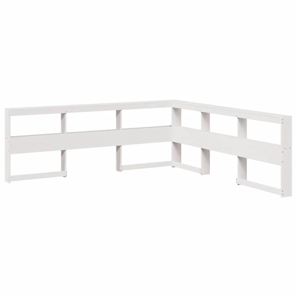 Bookcase Bed without Mattress White 140x190cm Solid Wood Pine