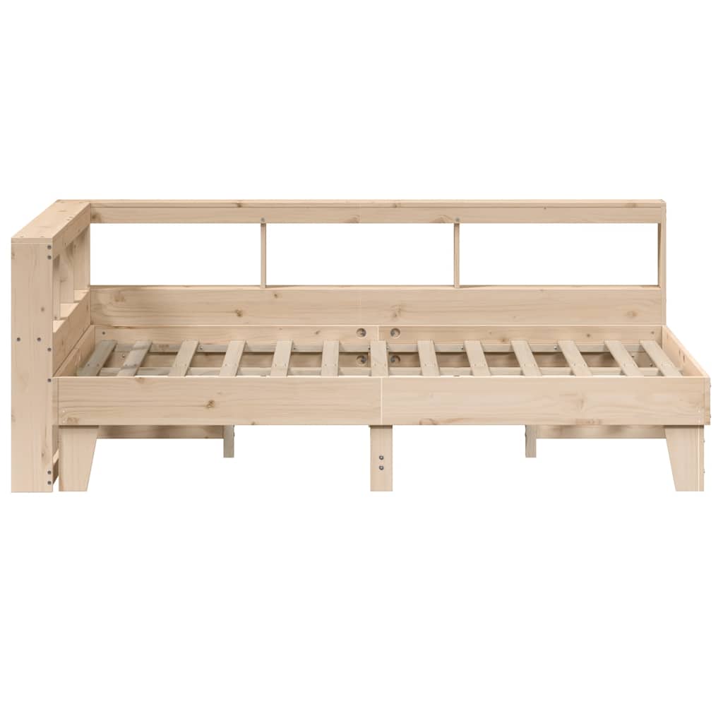 Bookcase Bed without Mattress 135x190cm Double Solid Wood Pine