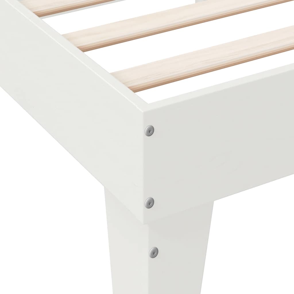 Bookcase Bed without Mattress White 135x190cm Double Solid Wood Pine