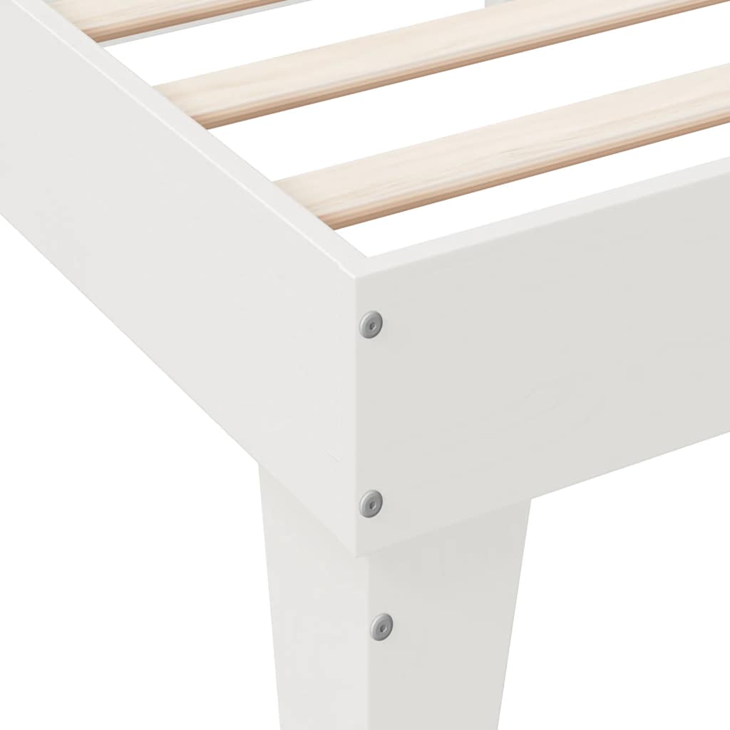 Bookcase Bed without Mattress White 120x190cm Small Double Solid Wood Pine