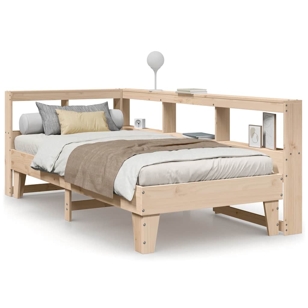 Bookcase Bed without Mattress 90x190cm Solid Wood Pine