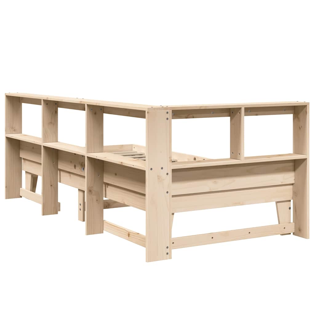 Bookcase Bed without Mattress 90x190cm Solid Wood Pine