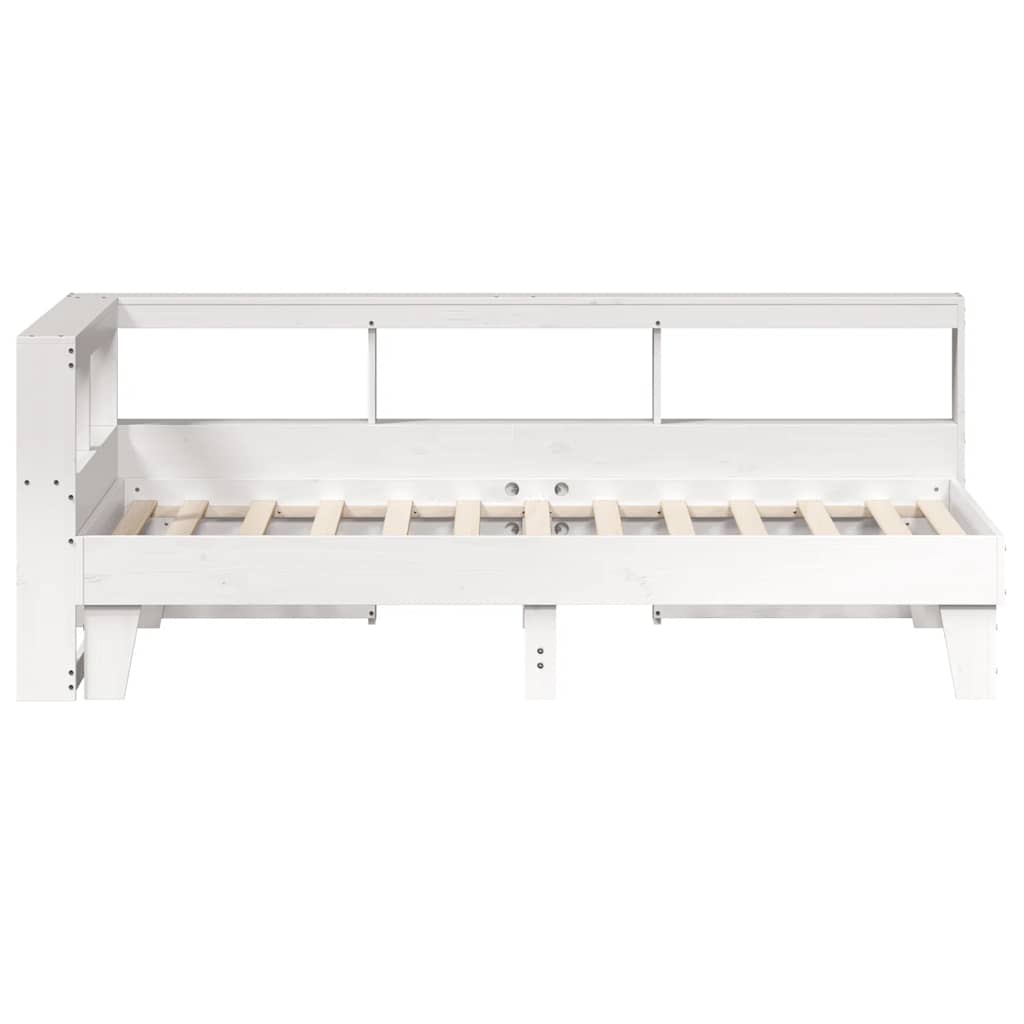 Bookcase Bed without Mattress White 90x190cm Solid Wood Pine