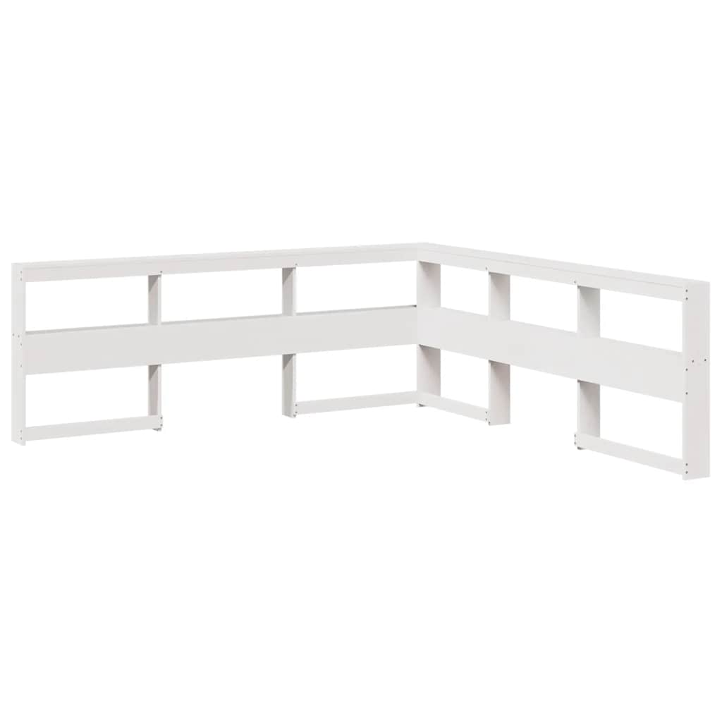 Bookcase Bed without Mattress White 90x190cm Solid Wood Pine