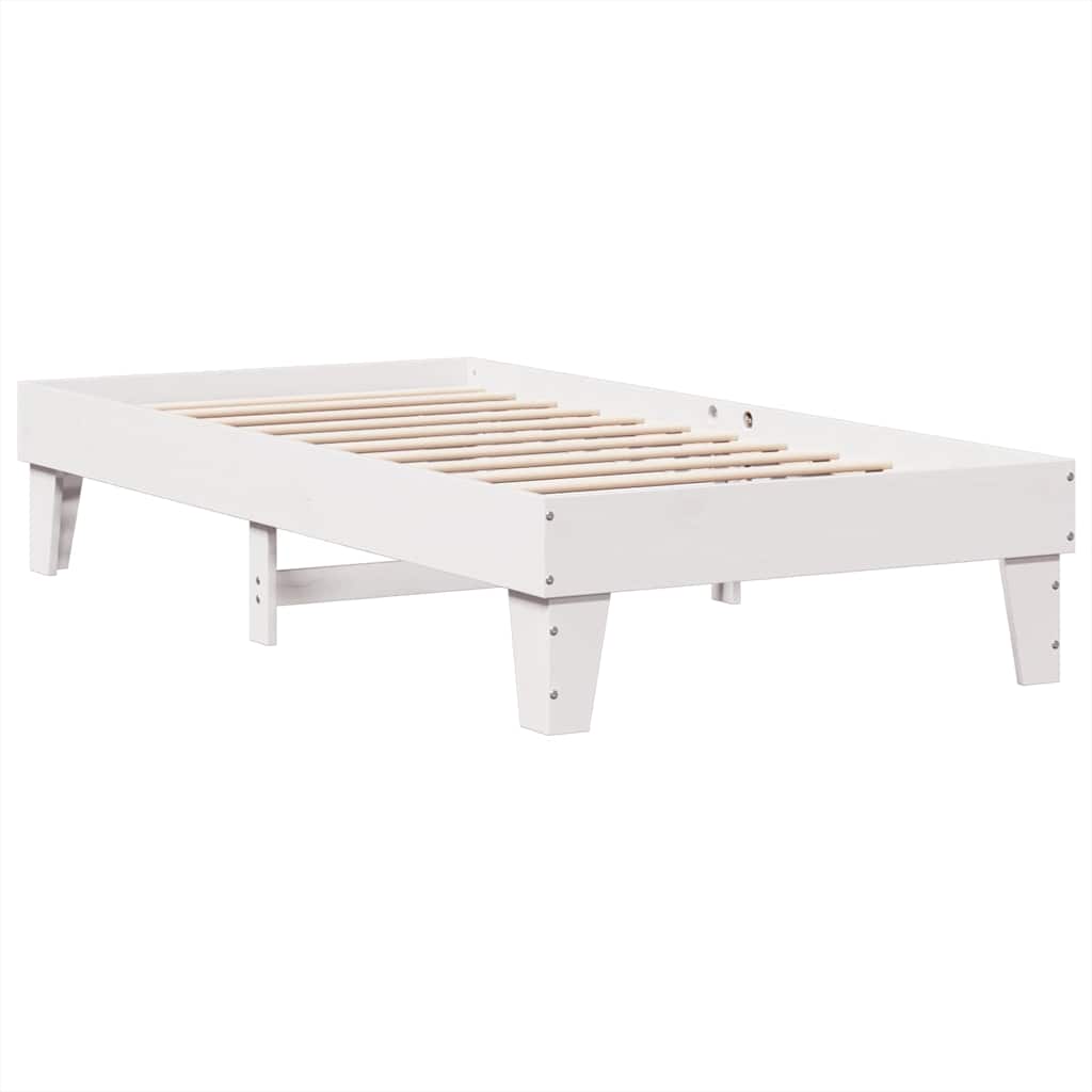 Bookcase Bed without Mattress White 90x190cm Solid Wood Pine