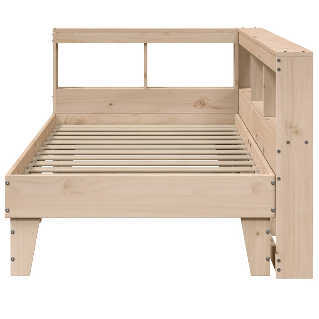 Bookcase Bed without Mattress 75x190cm Solid Wood Pine