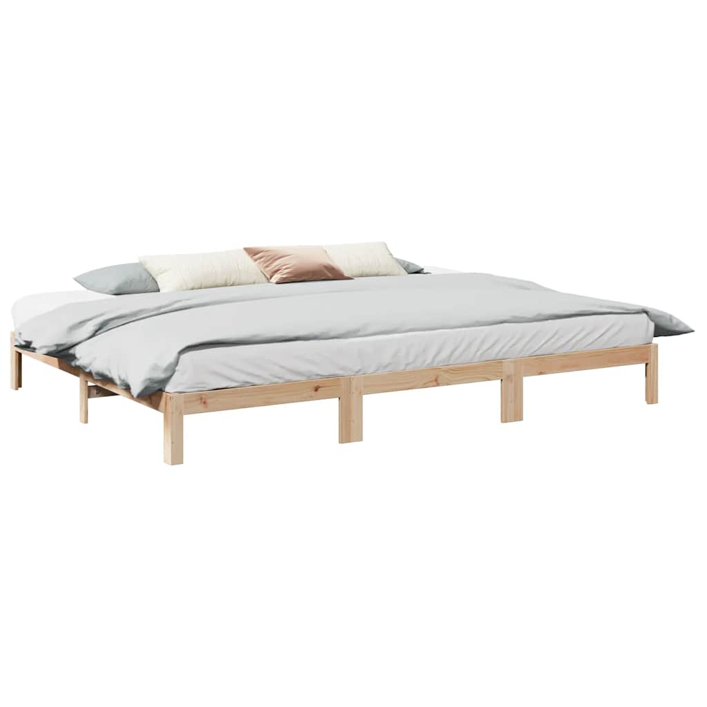 Family Bed Frame No Mattress 240x200 cm Solid Wood Pine