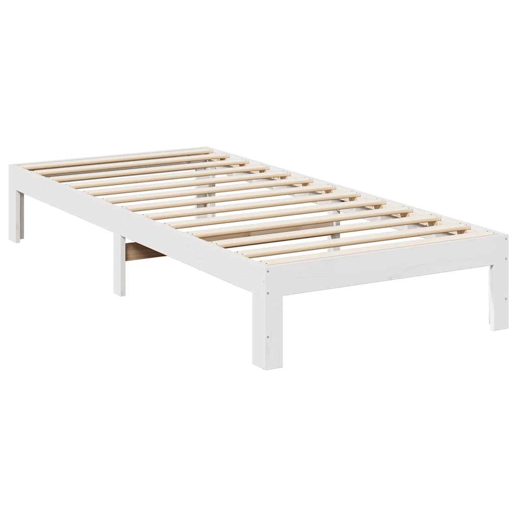 Family Bed Frame No Mattress White 240x200 cm Solid Wood Pine