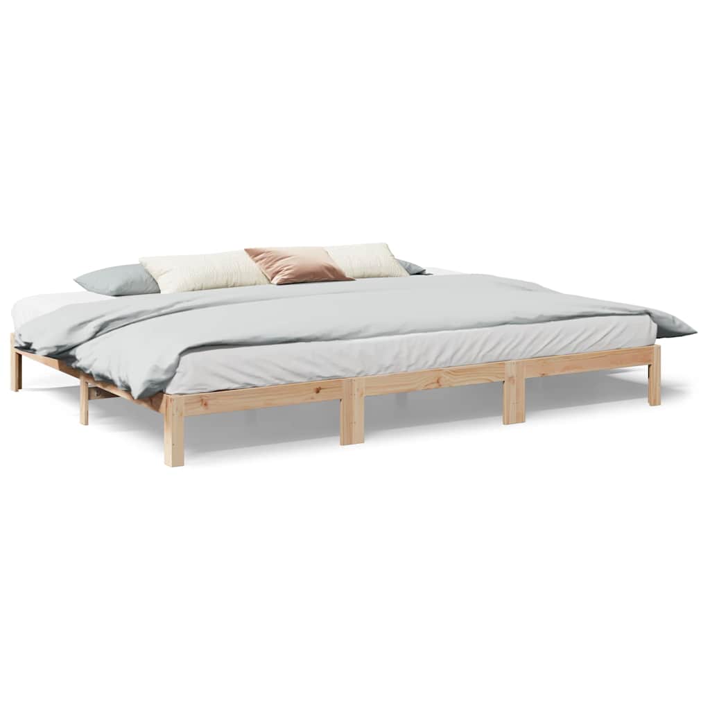 Family Bed Frame No Mattress 270x200 cm Solid Wood Pine