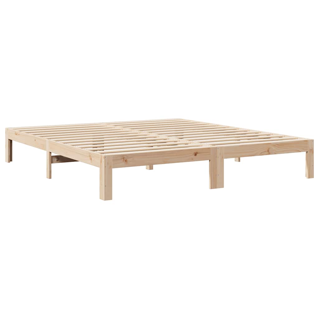 Family Bed Frame No Mattress 270x200 cm Solid Wood Pine