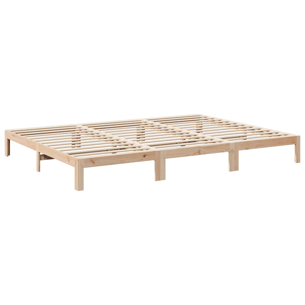 Family Bed Frame No Mattress 270x200 cm Solid Wood Pine