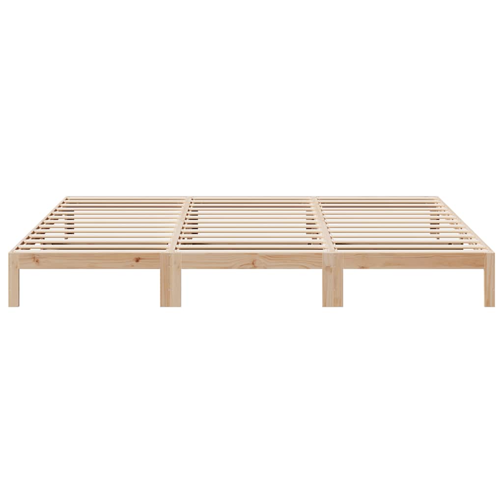 Family Bed Frame No Mattress 270x200 cm Solid Wood Pine