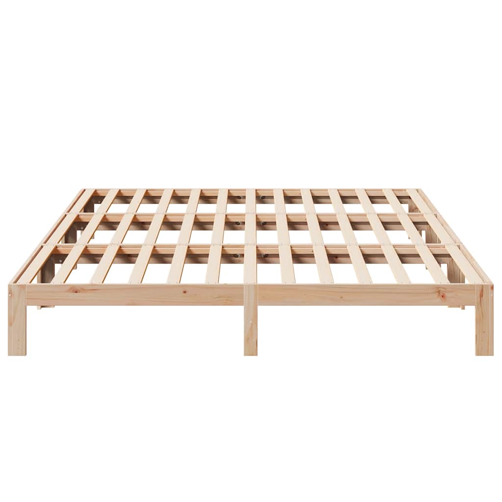 Family Bed Frame No Mattress 270x200 cm Solid Wood Pine