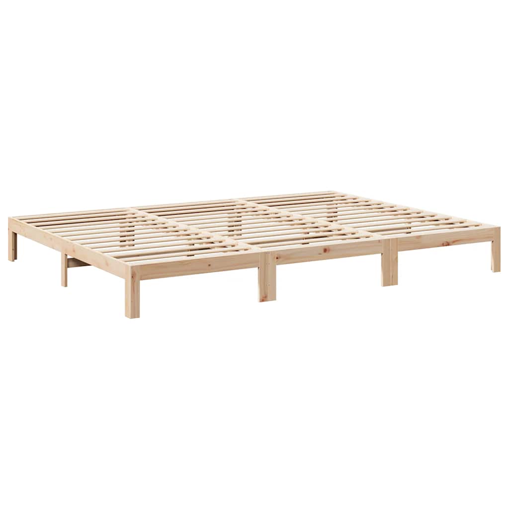 Family Bed Frame No Mattress 270x200 cm Solid Wood Pine