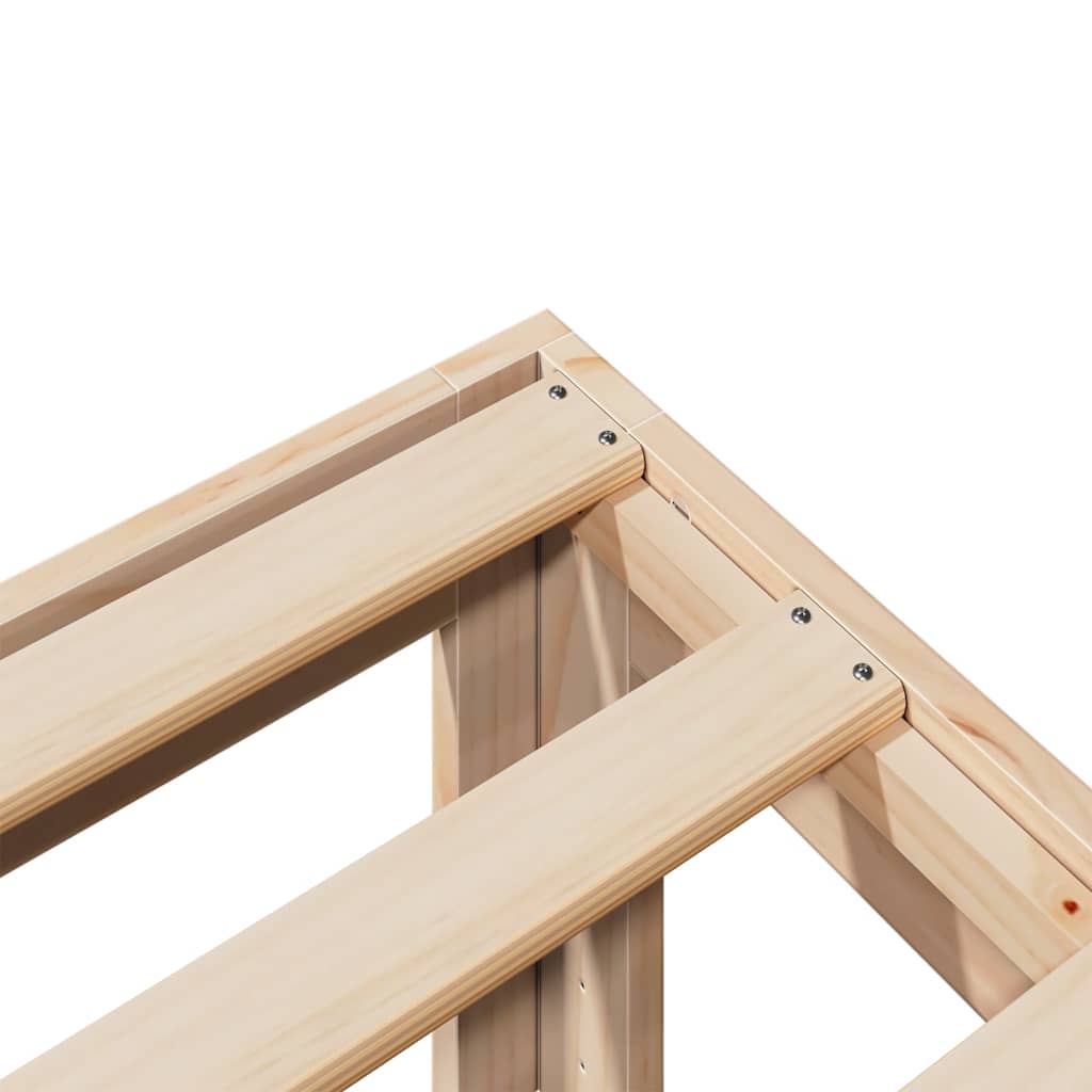 Family Bed Frame No Mattress 270x200 cm Solid Wood Pine