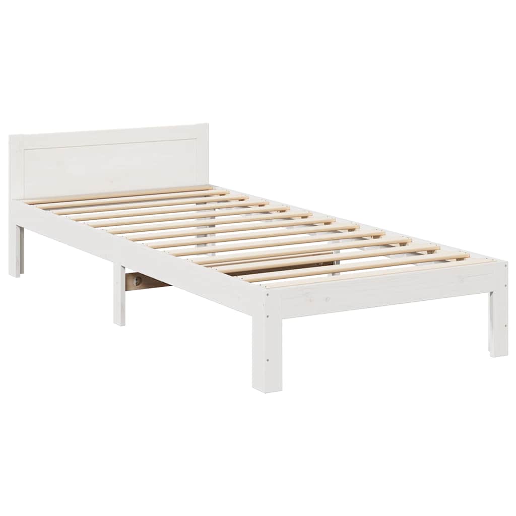 Family Bed Frame No Mattress White 240x200 cm Solid Wood Pine