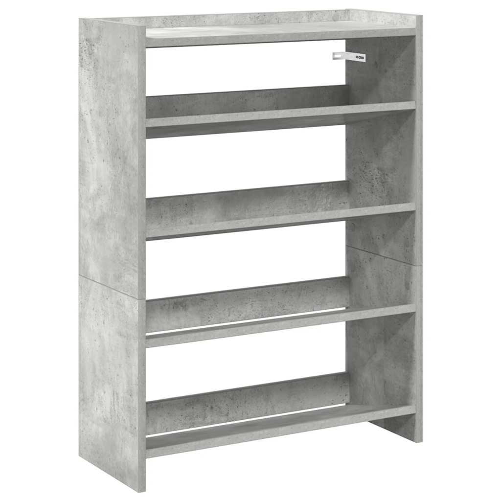 Shoe Rack Concrete Grey 60x25x81 cm Engineered Wood