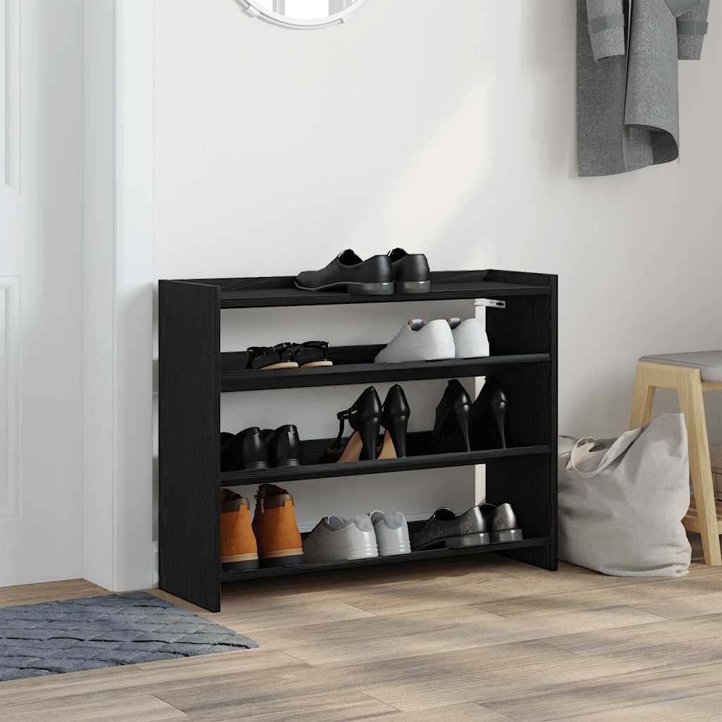 Shoe Rack Black 80x25x62 cm Engineered Wood