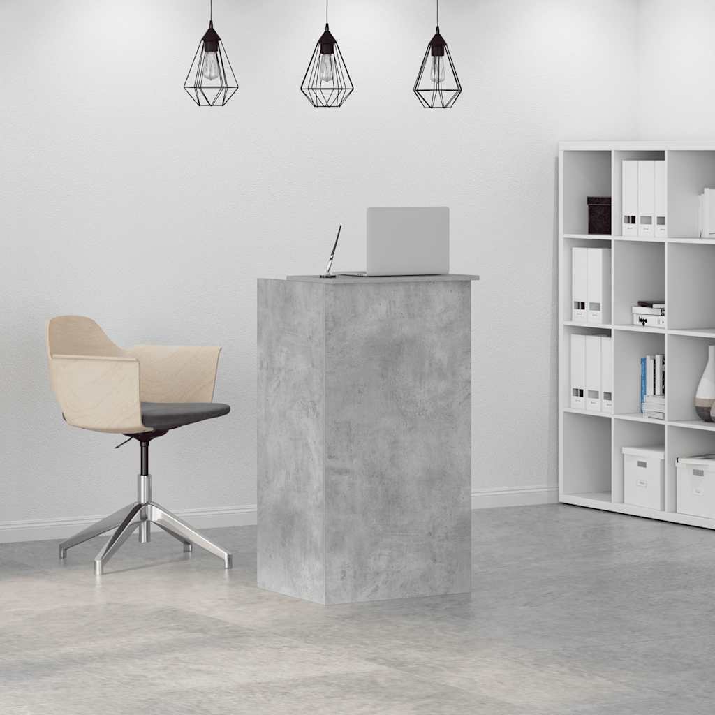 Reception Desk Concrete Grey 55x50x103.5 cm Engineered Wood