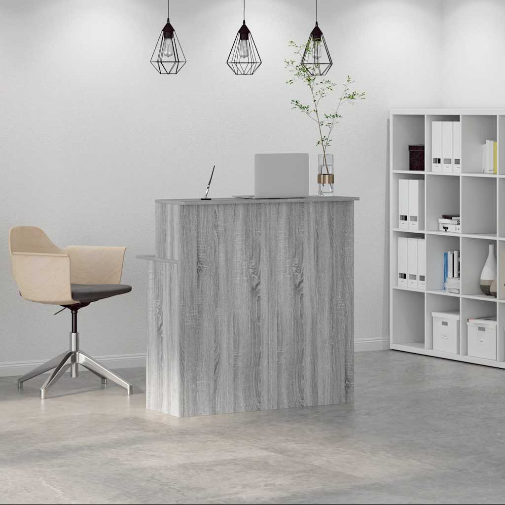 Reception Desk Grey Sonoma 100x50x103.5 cm Engineered Wood