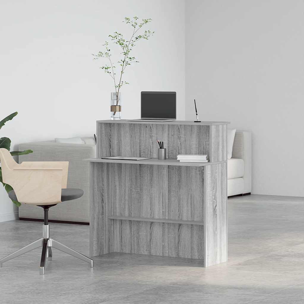 Reception Desk Grey Sonoma 100x50x103.5 cm Engineered Wood