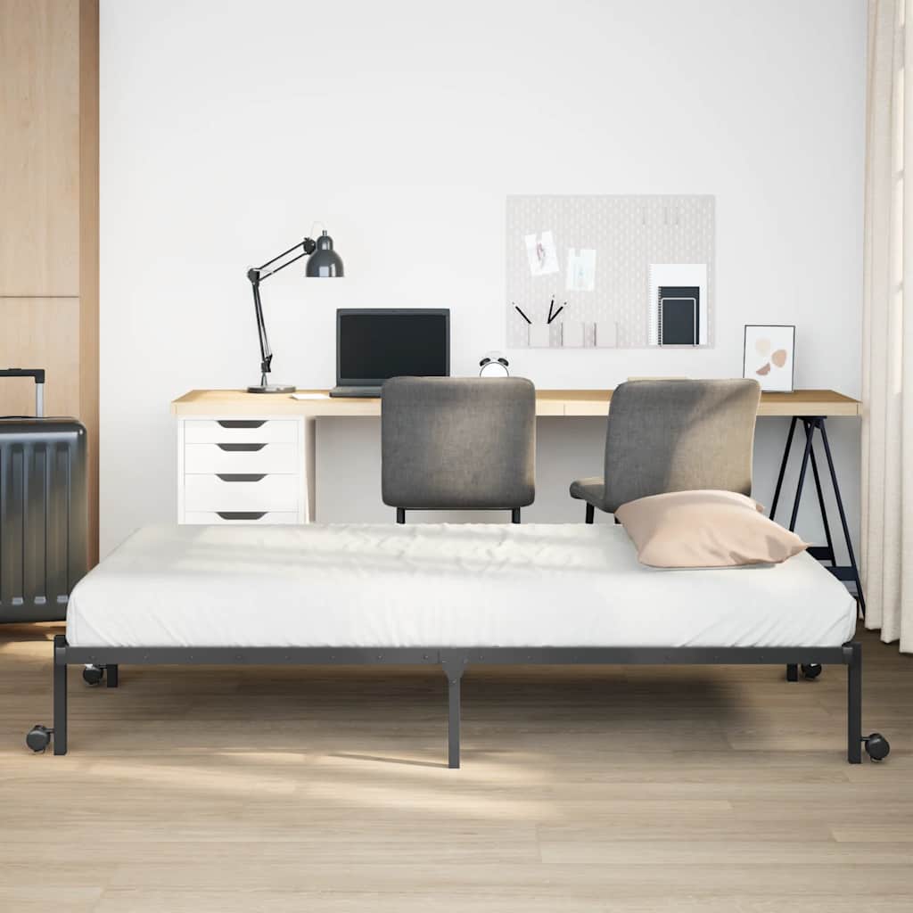 Bed Frame without Mattress Foldable Black 80x200 cm Steel