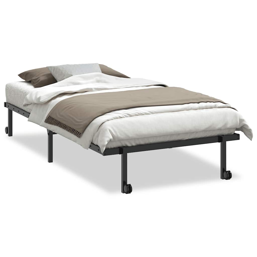 Bed Frame without Mattress Foldable Black 100x200 cm Steel