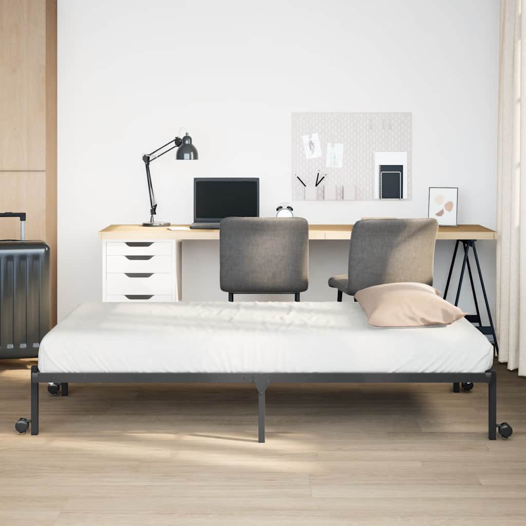 Bed Frame without Mattress Foldable Black 107x203 cm Steel