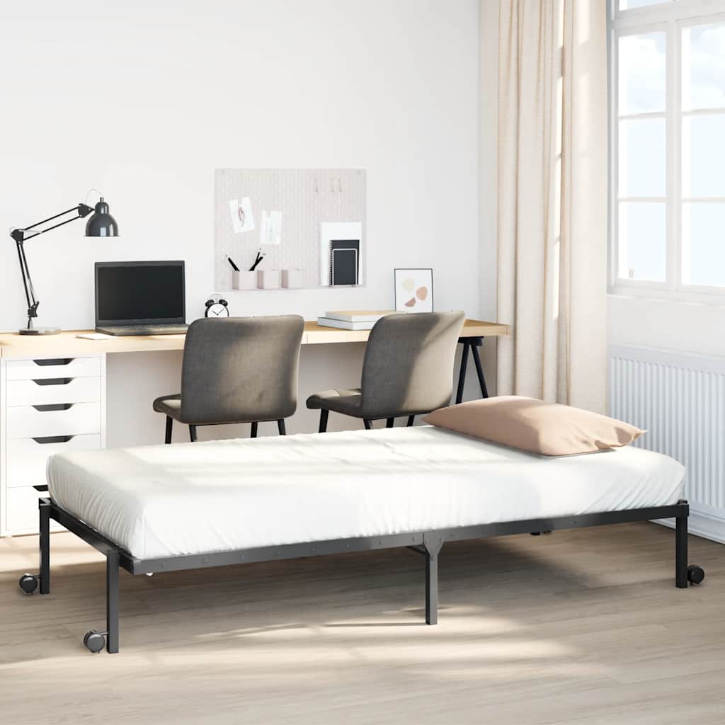 Bed Frame without Mattress Foldable Black 107x203 cm Steel