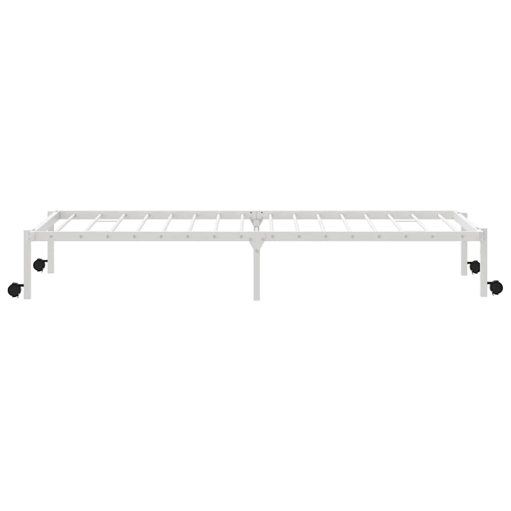 Bed Frame without Mattress Foldable White 75x190 cm Steel